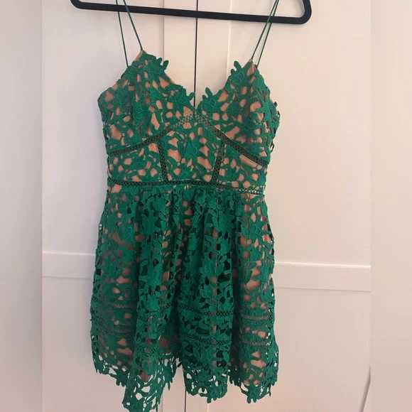 SELF PORTRAIT - Mini Dress, Women , Green SELF PORTRAIT - Mini Dress, Women , Green